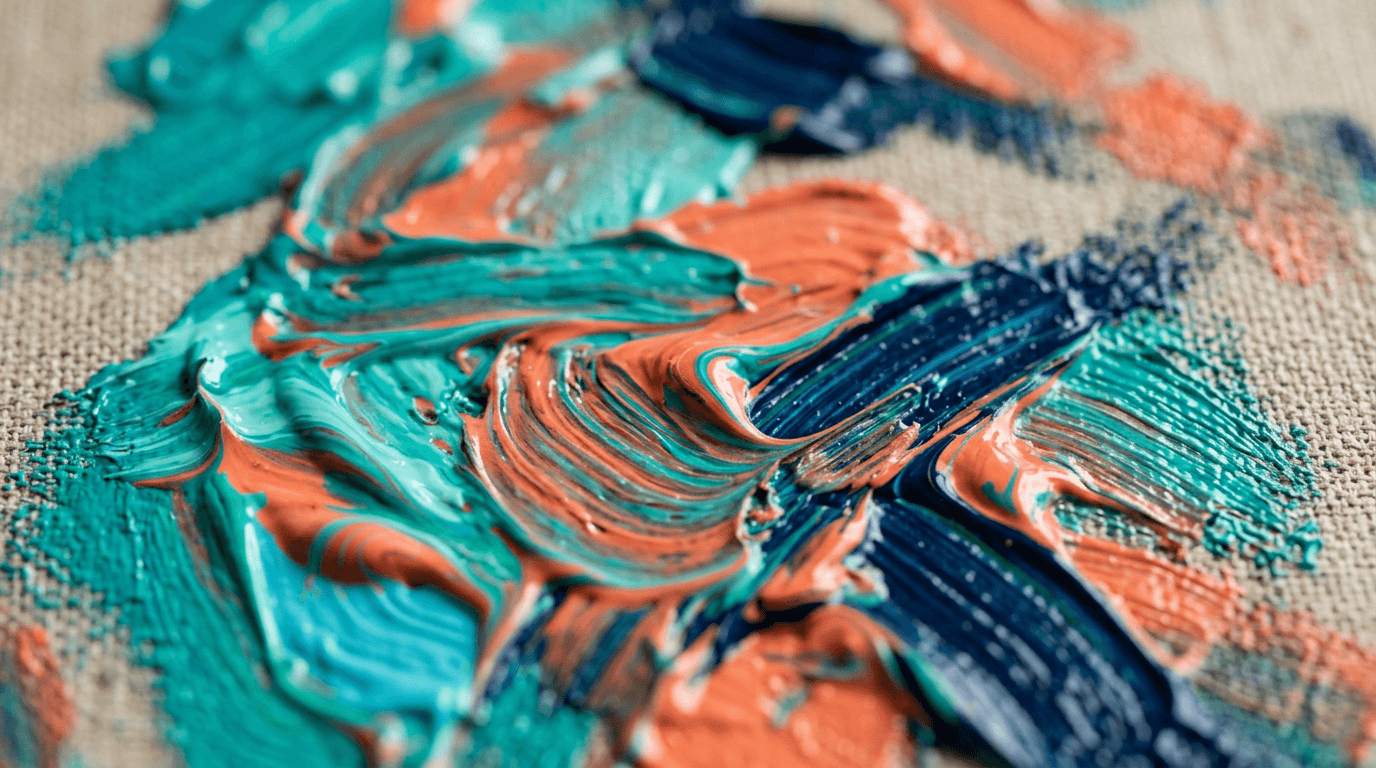Abstract painting in progress